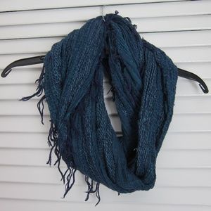 Collection Eighteen Infinity Scarf in Blue & Metallic Knit